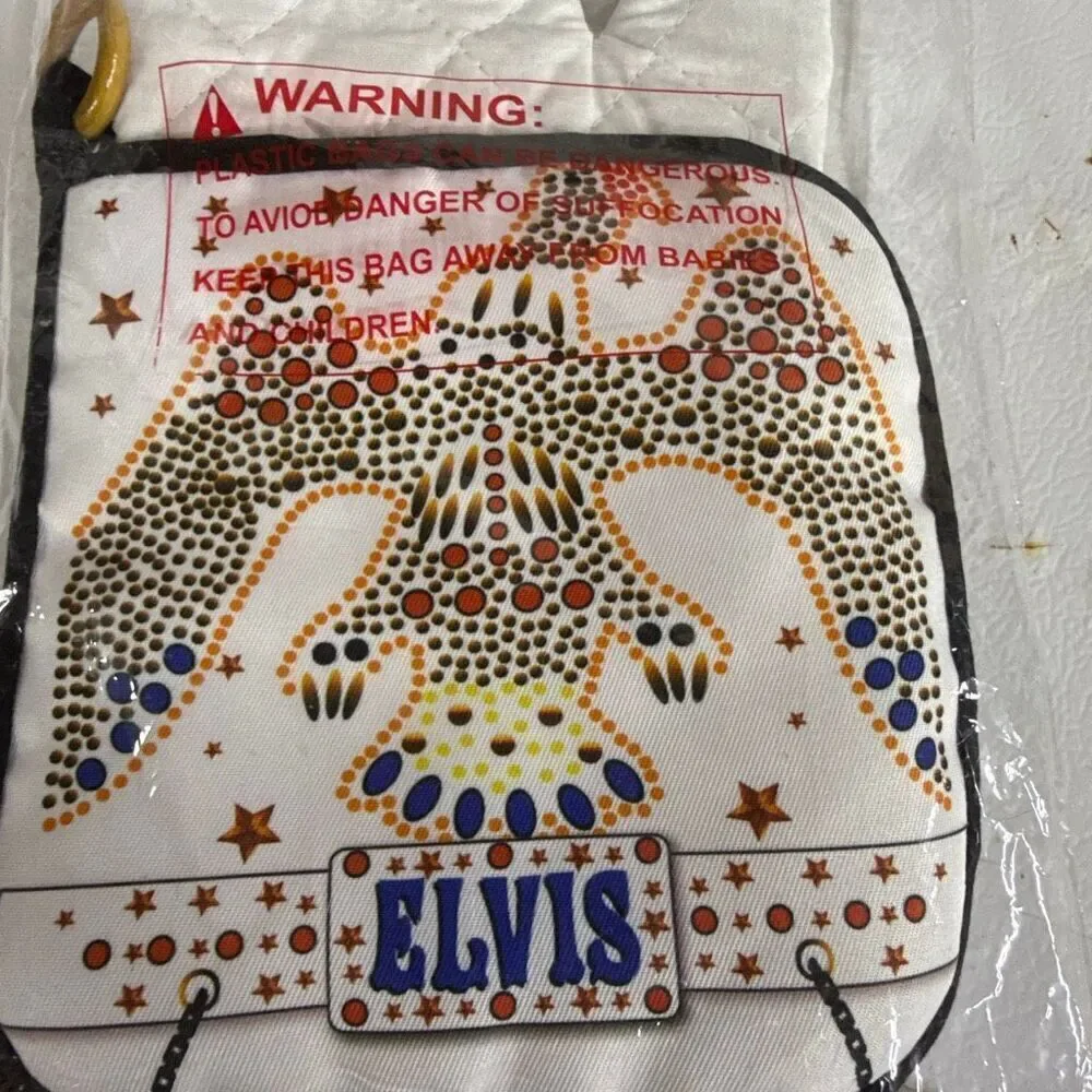 NWT Elvis Presley White Jumpsuit Eagle Oven Mitt & Pot Holder 2 Pcs Kitchen Set